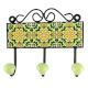 Pea Green Sunflower Ceramic Tile Hook